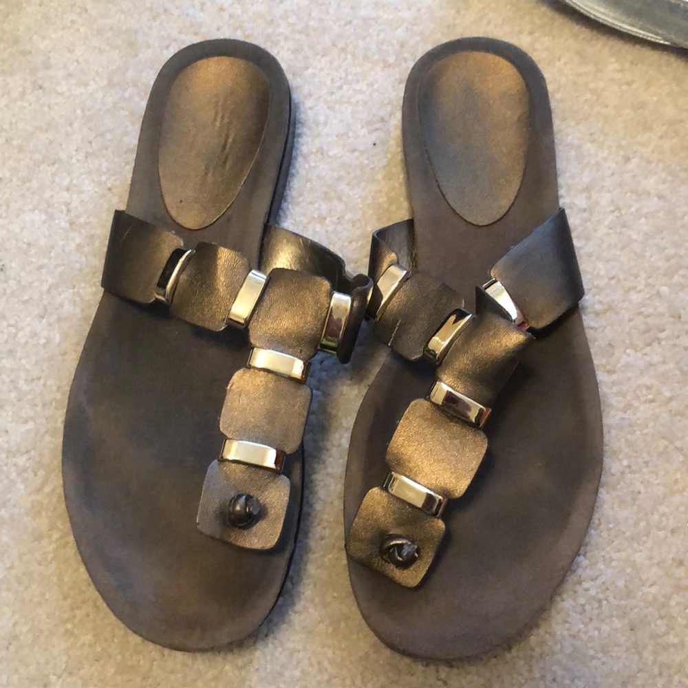 Brown and gold sandals size 7